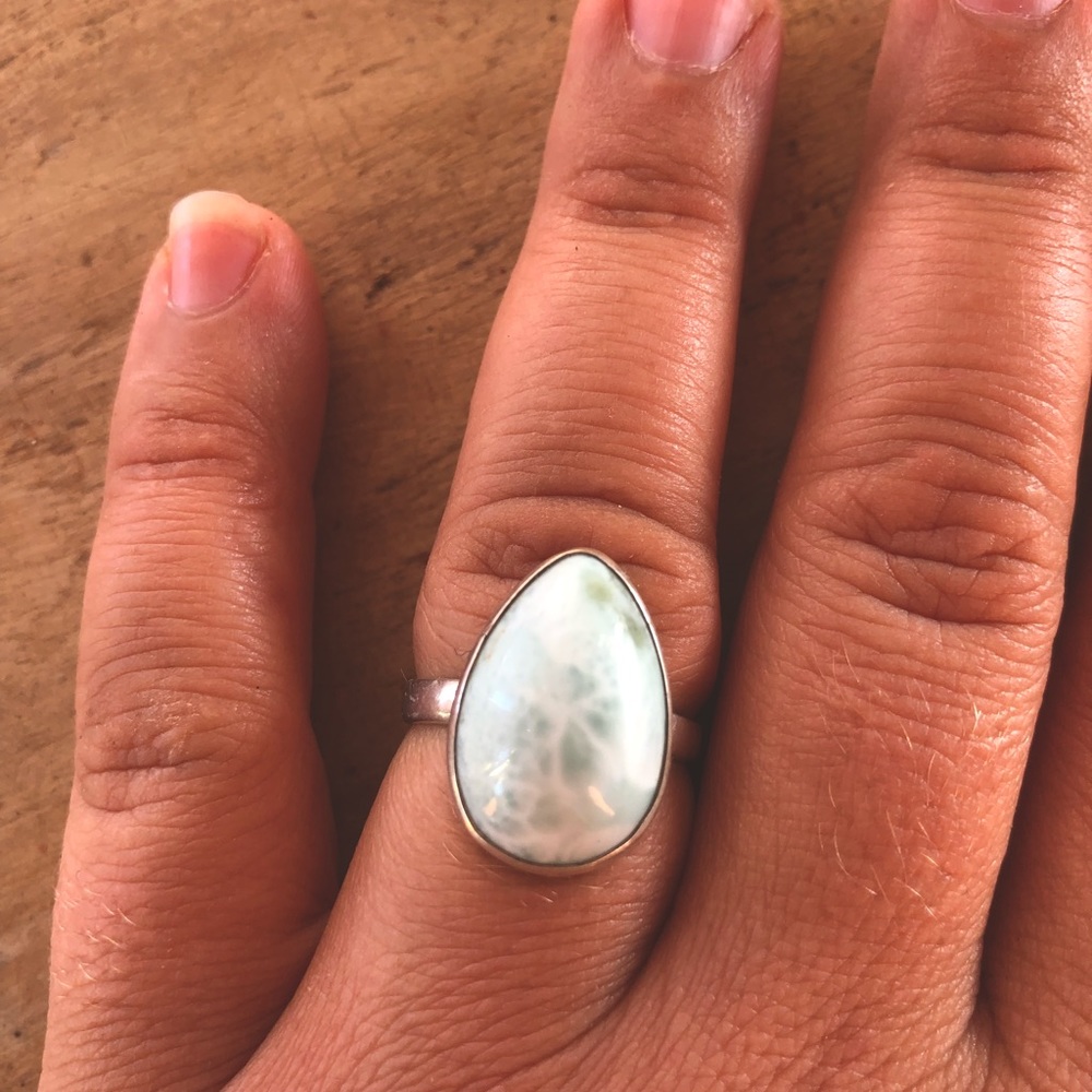 Amazonite Silver Ring.